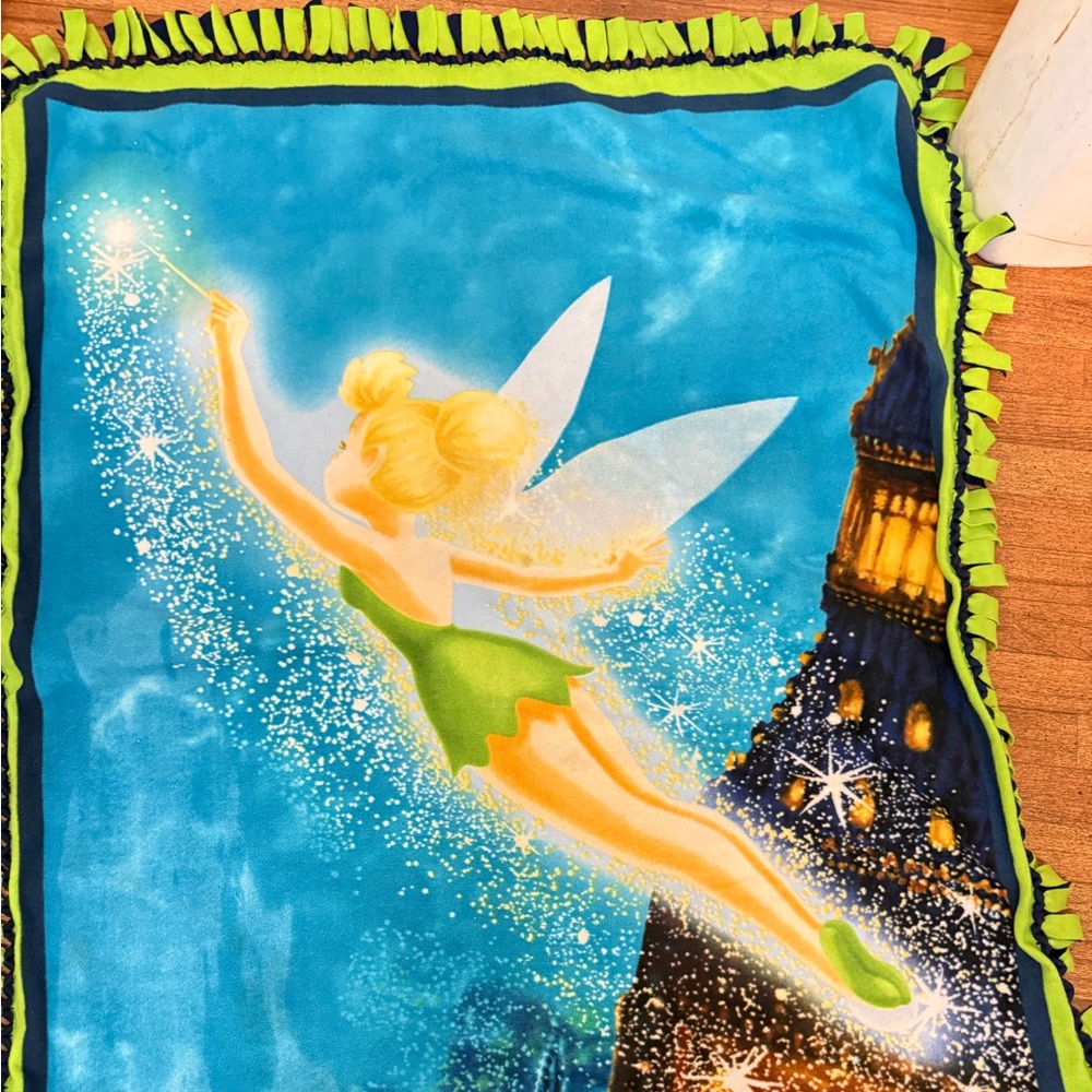 Disney Tinker Bell Blue and Green Throw Blanket